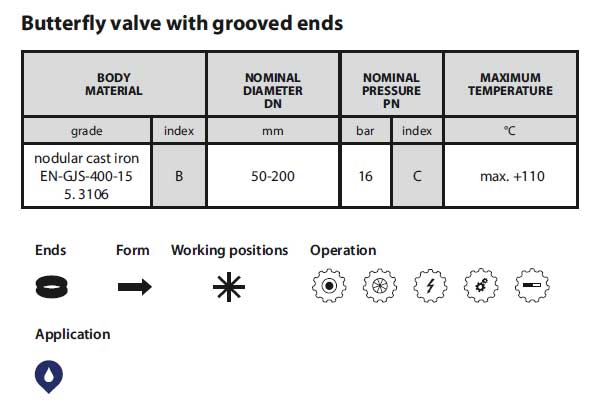 Butterfly valve with grooved ends (Figure 494)